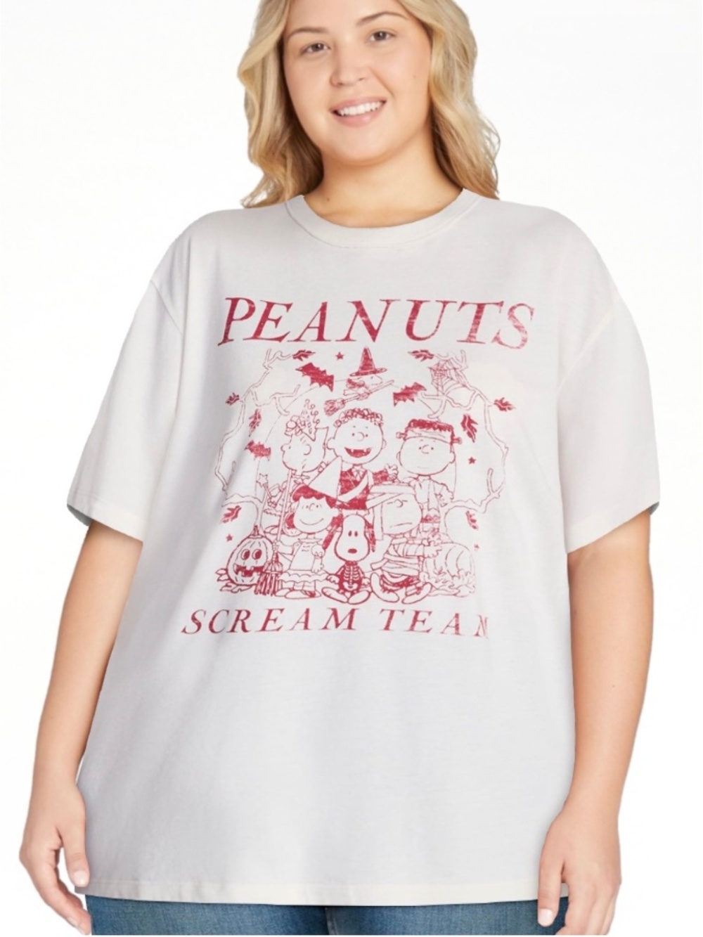 Peanuts Women’s Vanilla Graphic Halloween T-Shirt Size XXL NWT